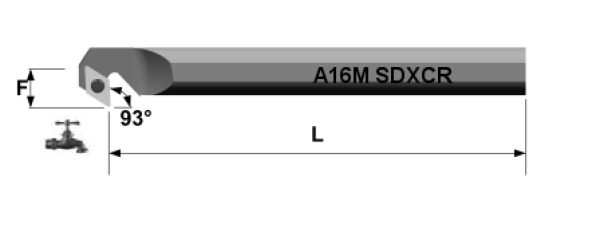 Bohrstange Stahl "IK" A16M SDXCL07 links für DC..0702